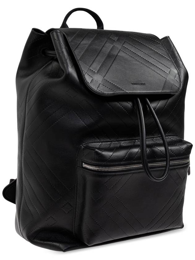 Burberry Leather Backpack, Men's, Black - BURBERRY - BALAAN 4