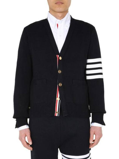 Milano Stitch 4 Bar Cardigan Navy - THOM BROWNE - BALAAN 2