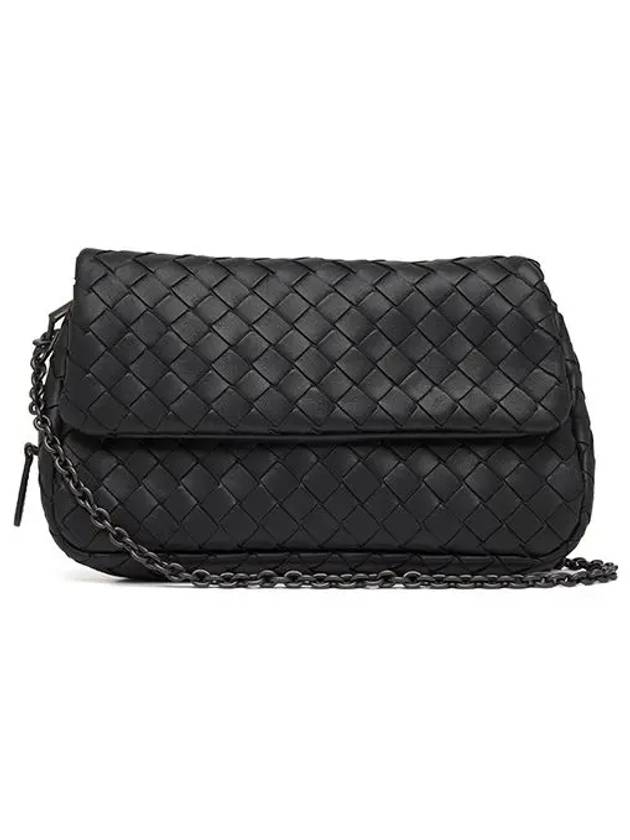 Intrecciato Nappa Chain Mini Shoulder Bag Black - BOTTEGA VENETA - BALAAN 3