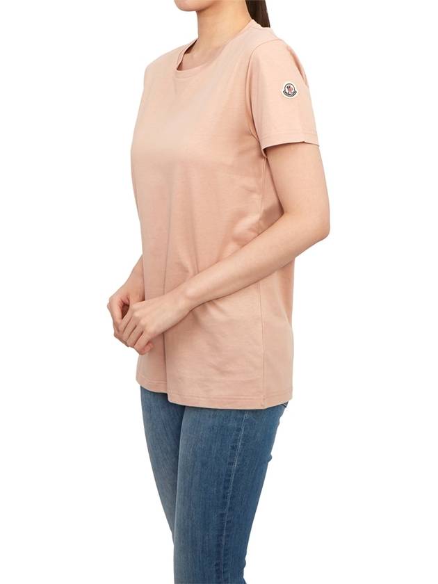 Cotton Jersey Short Sleeve T Shirt Light Pink - MONCLER - BALAAN 5