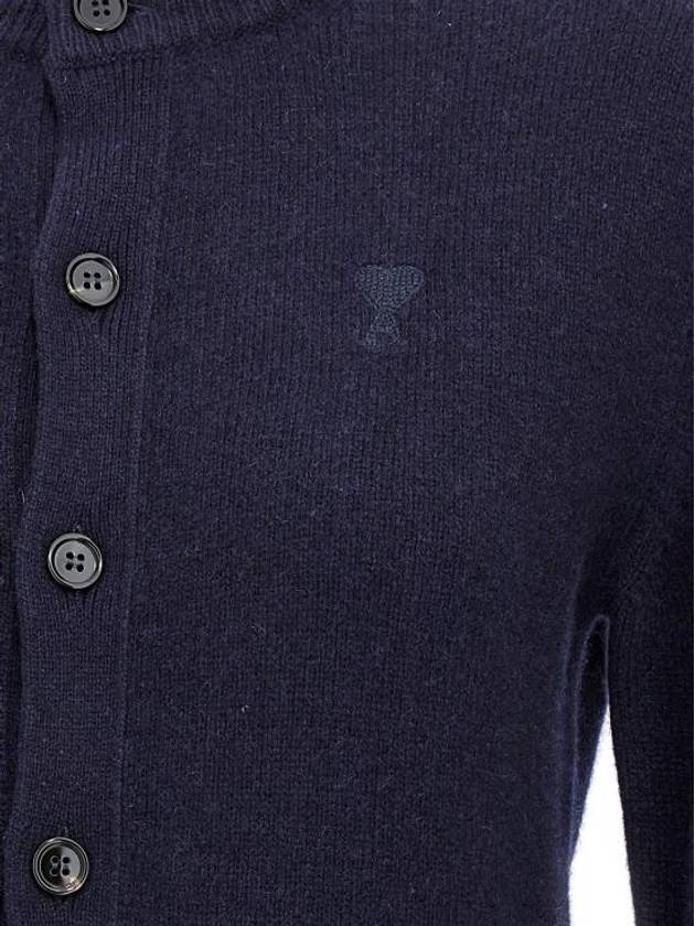 De Coeur Cashmere Cardigan Navy - AMI - BALAAN 5