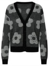 Flower Spot Cotton Cardigan Grey - KENZO - BALAAN 2