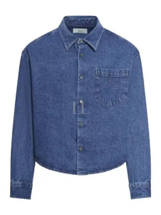 Washed Button-Up Denim Jacket Blue - AMI - BALAAN 2