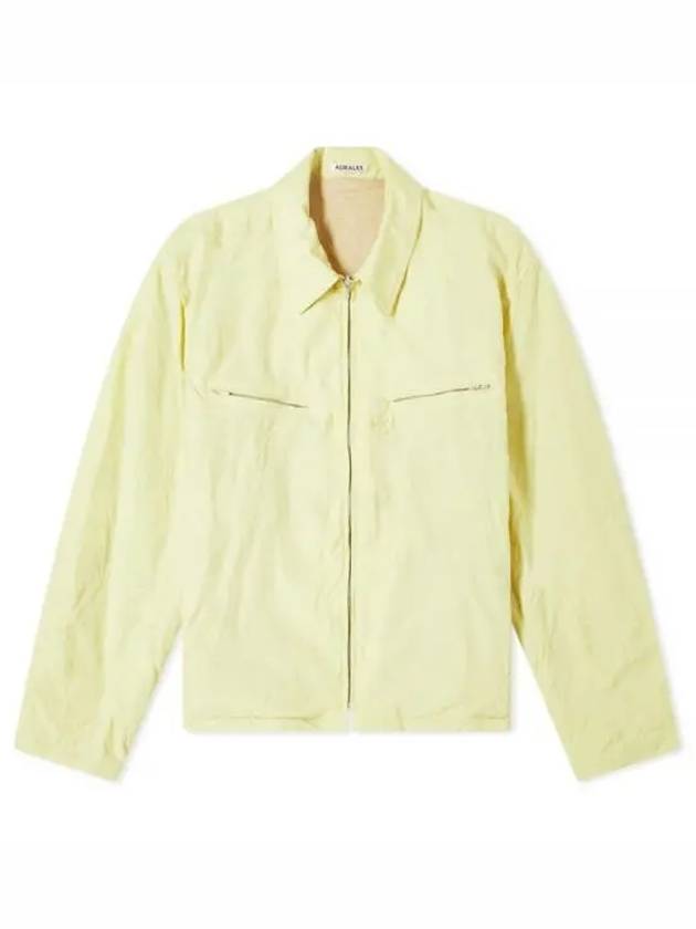 24 HIGH COUNT WOOL POPLIN BLOUSON TOP YELLOW A24SB01WP - AURALEE - BALAAN 1