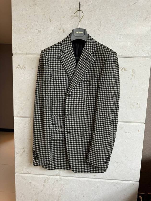 Tailored camel wool check pattern blazer jacket 48 - TOM FORD - BALAAN 3