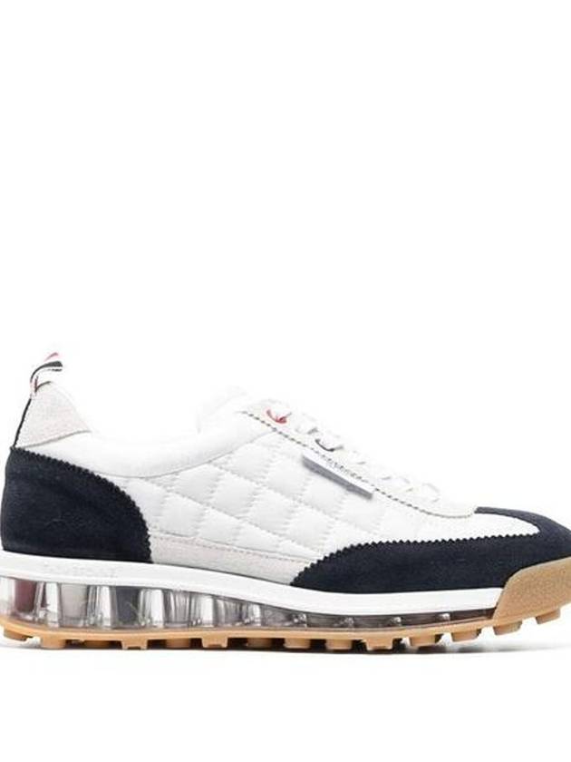 Tech Runner Quilted Low Top Sneakers White Navy - THOM BROWNE - BALAAN 3