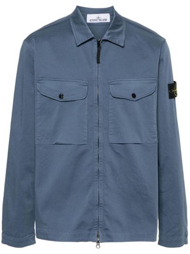 Two-pocket Overshirt Zip-up Jacket Dark Blue - STONE ISLAND - BALAAN 2