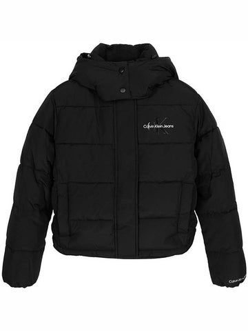 Monologo Puffer Hooded Padding Black - CALVIN KLEIN - BALAAN 1