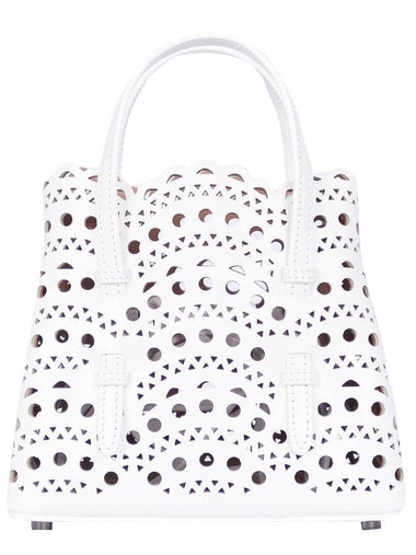 Mina 16 Vienne Wave Lux Calfskin Tote Bag White - ALAIA - BALAAN 1