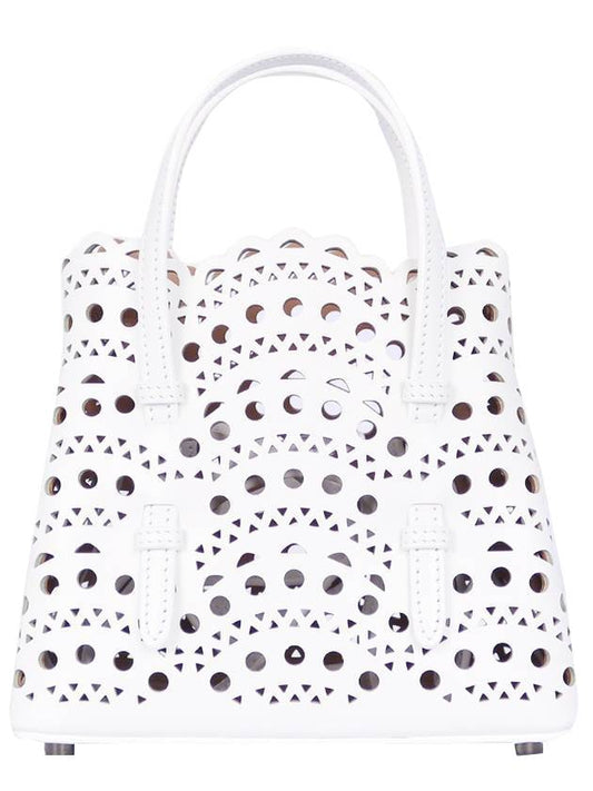 Mina 16 Vienne Wave Lux Calfskin Tote Bag White - ALAIA - BALAAN 1