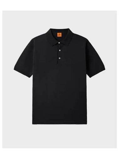 ANDERSEN Short Sleeve Knit Polo Shirt Black - ANDERSEN-ANDERSEN - BALAAN 1