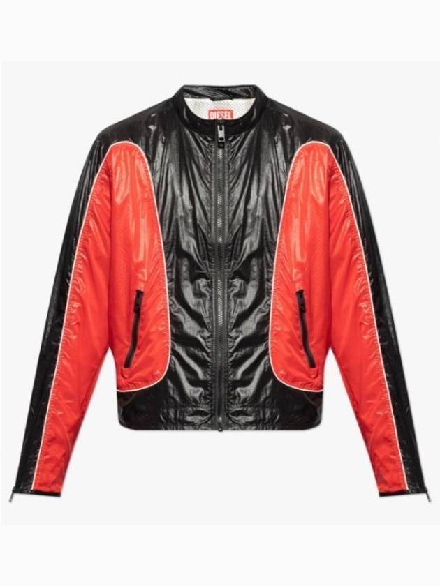 J Clay Shiny Ripstop Biker Jacket Black Red - DIESEL - BALAAN 2