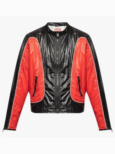 J Clay Shiny Ripstop Biker Jacket Black Red - DIESEL - BALAAN 2