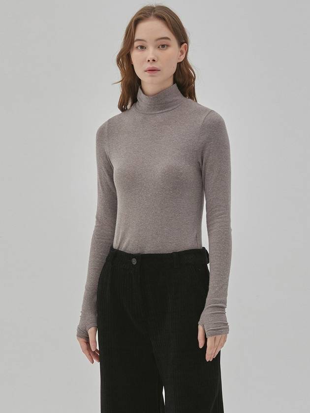 RYUL+WAI: Angora Warmer High Neck Collar Brown - RYUL+WAI: - BALAAN 1