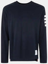 4-Bar Striped Cotton Long Sleeve T-Shirt Navy - THOM BROWNE - BALAAN 2