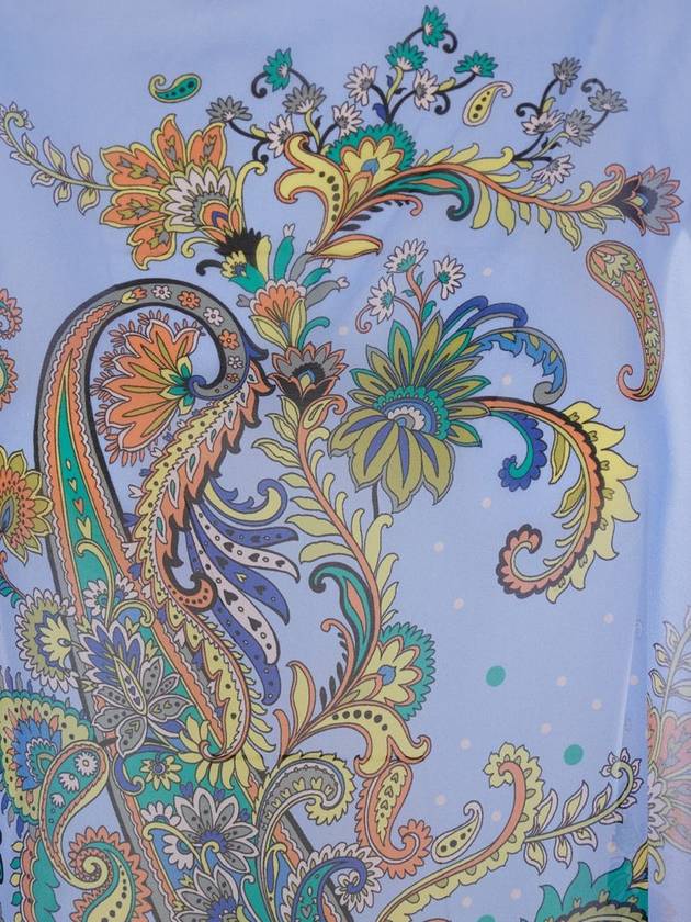 Blue Cape With All-Over Paisley Print In Silk Woman - ETRO - BALAAN 3