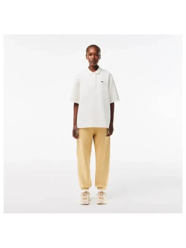 Women s double face pique jogger pants light beige - LACOSTE - BALAAN 1