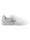 Number Gancini Low Top Sneakers White Silver - SALVATORE FERRAGAMO - BALAAN 1