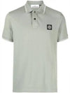 Logo Patch Short Sleeve Polo Shirt Sage Green - STONE ISLAND - BALAAN 2