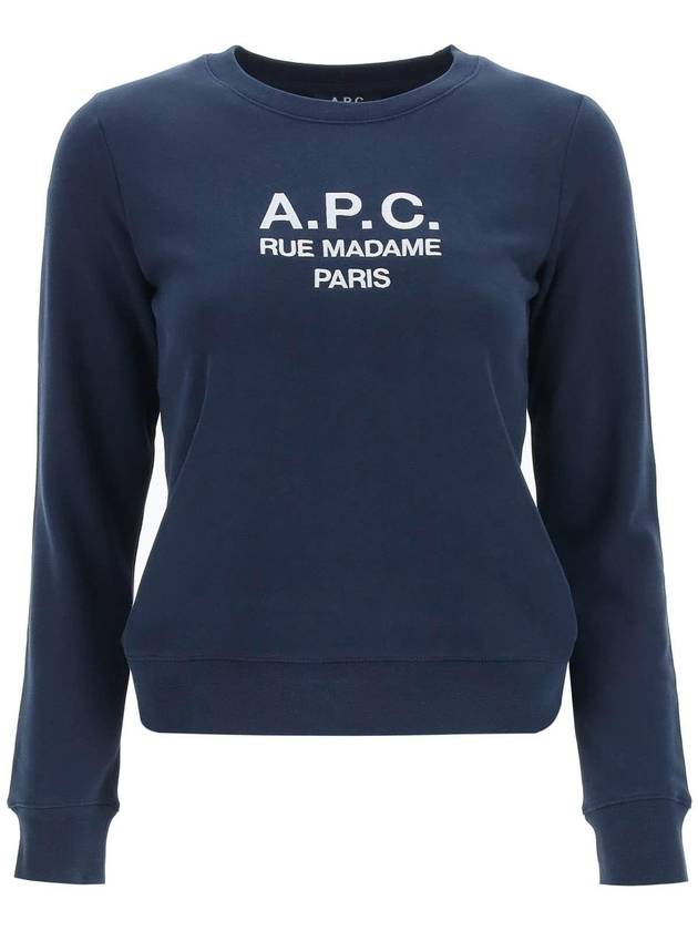 Women's Tina Logo Sweat Sweatshirt Navy - A.P.C. - BALAAN 2