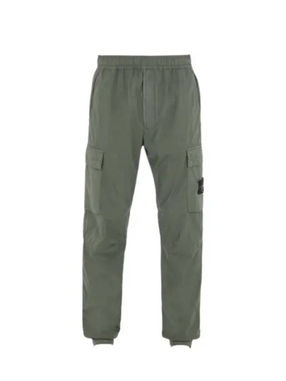 Stretch Cotton Tela Paracadute Cargo Straight Pants Dark Green - STONE ISLAND - BALAAN 2