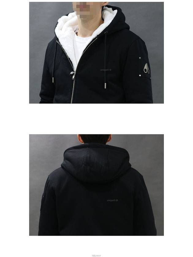 Classic Bunny Zip Up Hoodie White Lining Black - MOOSE KNUCKLES - BALAAN 8