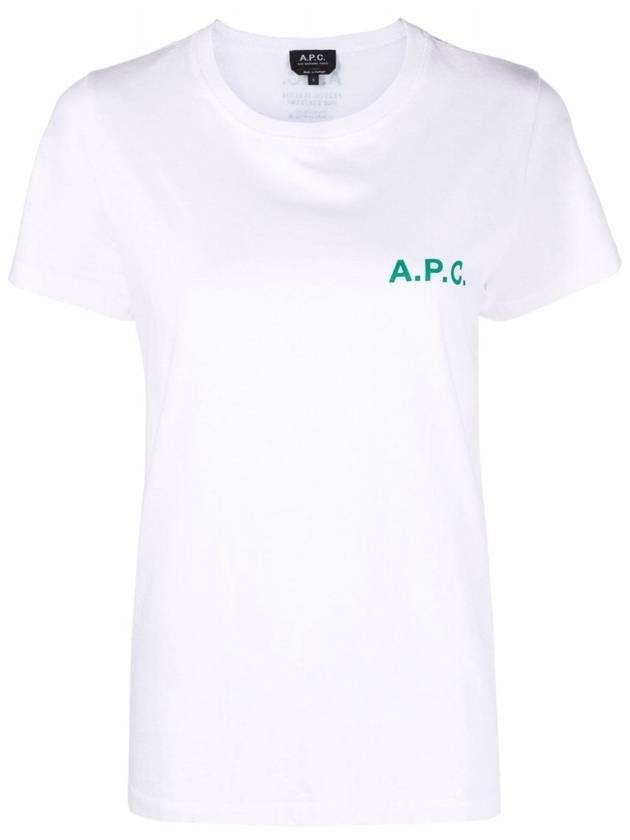 Leanne Logo Short Sleeve T-Shirt Green White - A.P.C. - BALAAN 1