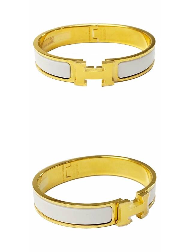 Clic H Bracelet Gold Blanc - HERMES - BALAAN 5