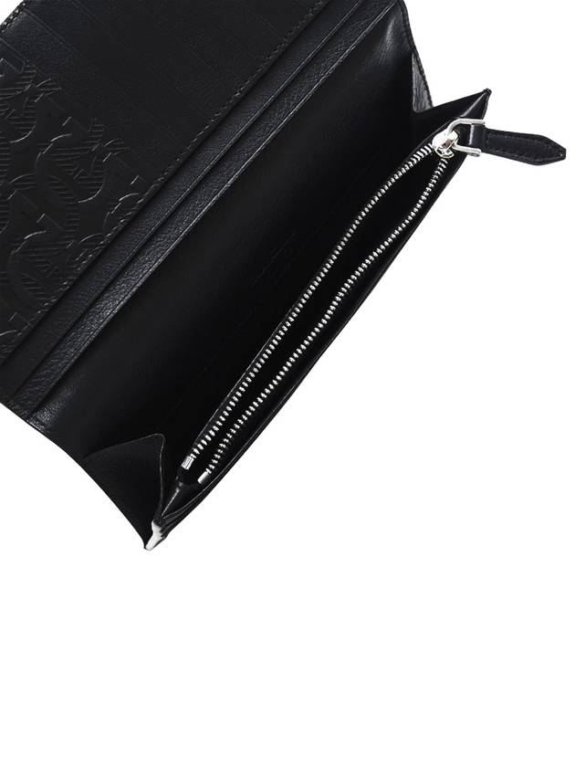 Gancini Monogram Long Wallet Black - SALVATORE FERRAGAMO - BALAAN 7