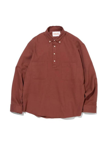 PEACH TWILL PULLOVER BUTTON DOWN SHIRT VER2 BRIC - KINDS - BALAAN 1