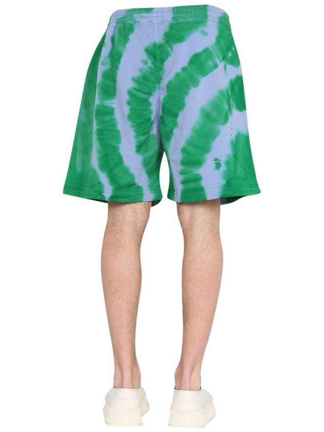 Men's Logo Tie Dye Bermuda Shorts Green - MSGM - BALAAN 5