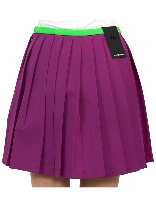 Women's Sierra Golf Pleated Skirt Green Purple - J.LINDEBERG - BALAAN 8