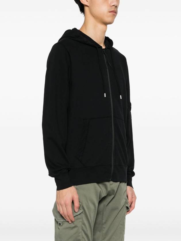 Light Fleece Zip Up Hoodie Black - CP COMPANY - BALAAN 5