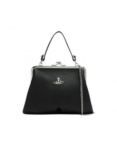 Metal ORB Point Saffiano Tote Bag Black - VIVIENNE WESTWOOD - BALAAN 2