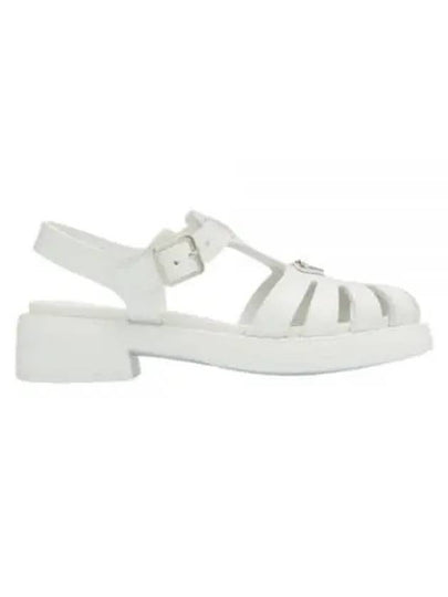 Brushed Leather Fisherman Sandals White - PRADA - BALAAN 2