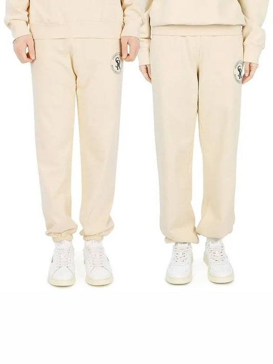 Suede Jogger Pants Cream Black SR SWEATPANT CREAM BLACK - SPORTY & RICH - BALAAN 1