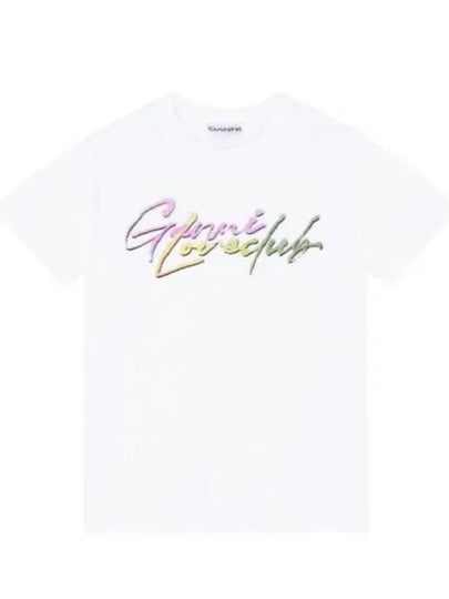 Love Print Cotton Short Sleeve T-Shirt White - GANNI - BALAAN 2