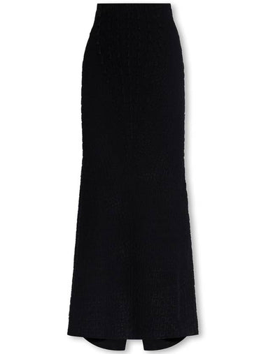 Alaïa Maxi Skirt With Animal Motif, Women's, Black - ALAIA - BALAAN 1