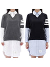 Women's 4 Bar Cotton Shirt Midi Dress White Grey - THOM BROWNE - BALAAN 2