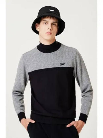 Men s Winter Color Block Mock Neck Windproof Sweater PIWPM411221 Domestic Product GQ4V24100235509 - PXG - BALAAN 1