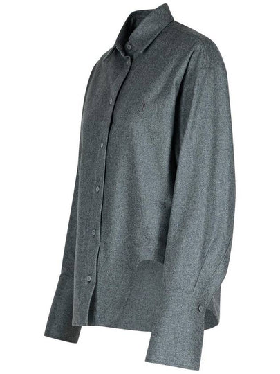 The Attico 'Eliza' Grey Wool Blend Shirt - THE ATTICO - BALAAN 2