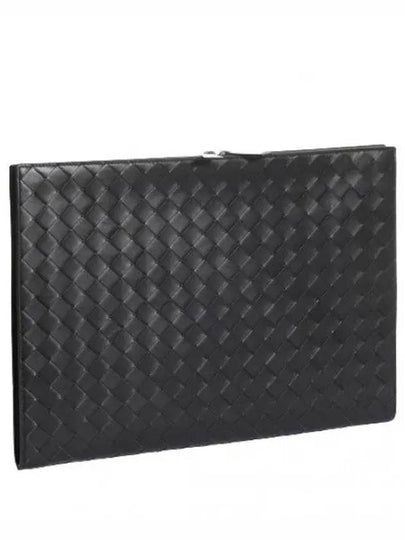 Intrecciato Document Clutch Bag Black - BOTTEGA VENETA - BALAAN 2