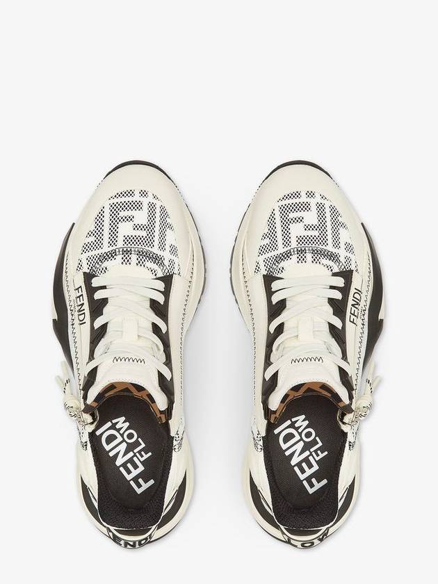 Flow FF Motif Leather Low Top Sneakers White - FENDI - BALAAN 5