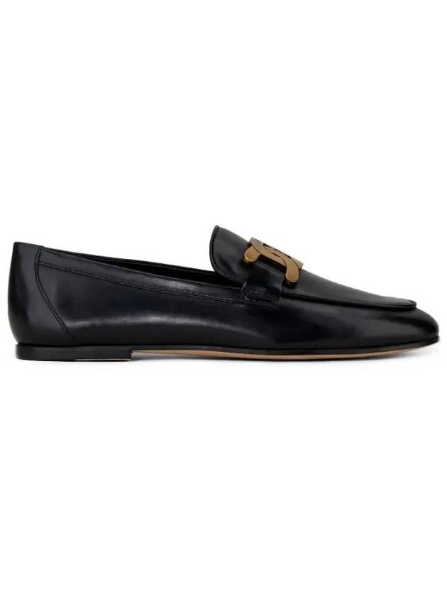 Kate Metal Logo Leather Loafers Black - TOD'S - BALAAN 4