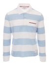 Men's Rugby Stripe Pick Pocket Polo Shirt Light Blue - THOM BROWNE - BALAAN 2