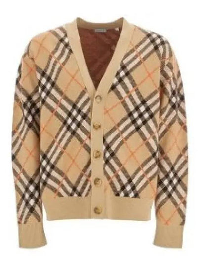 Check Wool Mohair Blend Cardigan Sand - BURBERRY - BALAAN 2