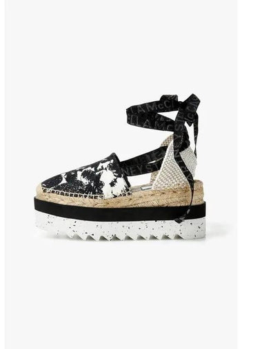 STELLA McCARTNEY GAIA Moss Embroidered Platform Espadrille Ivory - STELLA MCCARTNEY - BALAAN 1