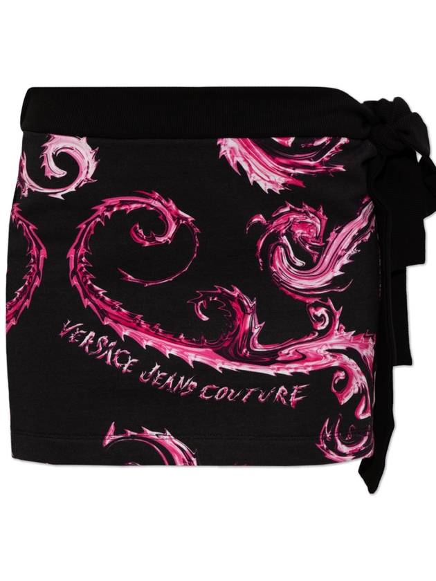 Versace Jeans Couture Skirt With Barocco Print, Women's, Black - VERSACE - BALAAN 1