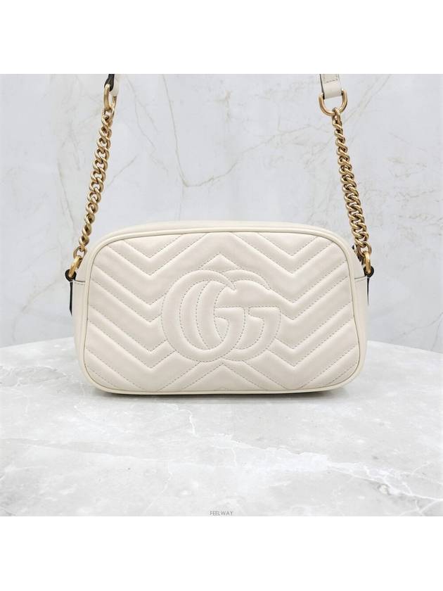 Lux You GG Marmont Ivory Small Matelasse Shoulder Bag 447632 - GUCCI - BALAAN 3