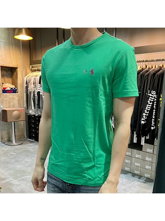 Embroidered Logo Cotton Short Sleeve T-Shirt Green - POLO RALPH LAUREN - BALAAN 4